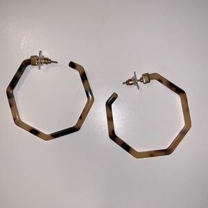 geometrical tortoise shell hoops